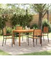 vidaXL Garden Dining Set 5 pcs Black Solid Acacia Wood