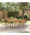 vidaXL Garden Dining Set 7 pcs Grey Solid Acacia Wood
