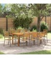 vidaXL Garden Dining Set 9 pcs Grey Solid Acacia Wood