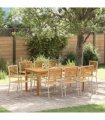 vidaXL Garden Dining Set 9 pcs Beige Solid Acacia Wood