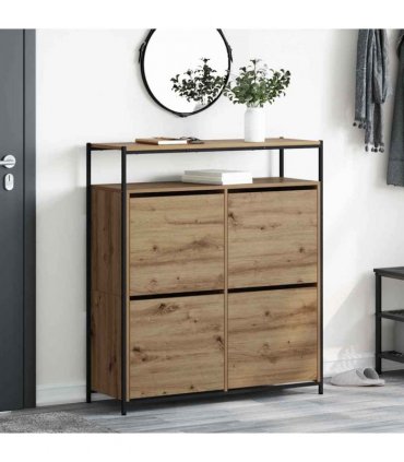 vidaXL Shoe Cabinet 100 x 34 x 112 cm Engineered Wood Artisan Oak