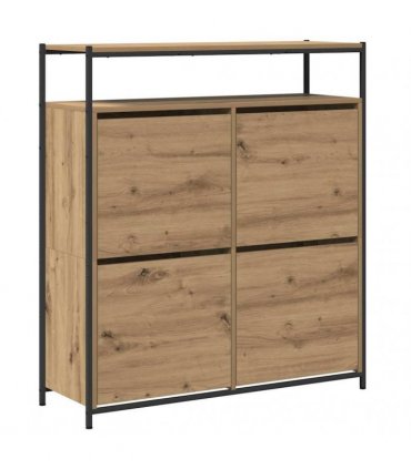 vidaXL Shoe Cabinet 100 x 34 x 112 cm Engineered Wood Artisan Oak