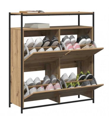 vidaXL Shoe Cabinet 100 x 34 x 112 cm Engineered Wood Artisan Oak