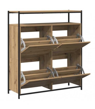 vidaXL Shoe Cabinet 100 x 34 x 112 cm Engineered Wood Artisan Oak
