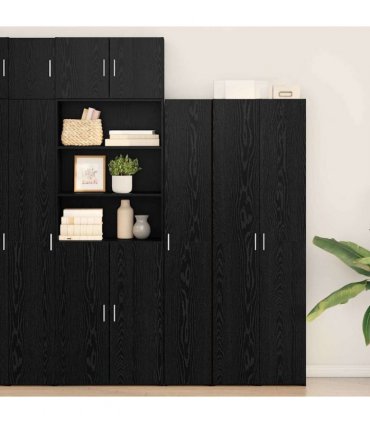 vidaXL Highboard Black Oak 30 x 42.5 x 185 cm