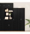 vidaXL Highboard Black Oak 30 x 42.5 x 185 cm