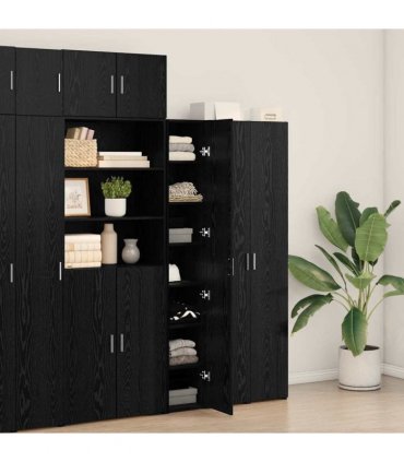 vidaXL Highboard Black Oak 30 x 42.5 x 185 cm