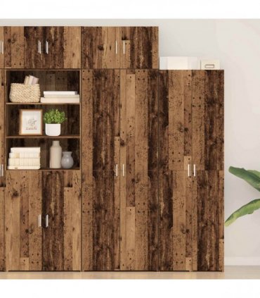 vidaXL Storage Cabinet 2 pcs Old Wood 70 x 42.5 x 225 cm
