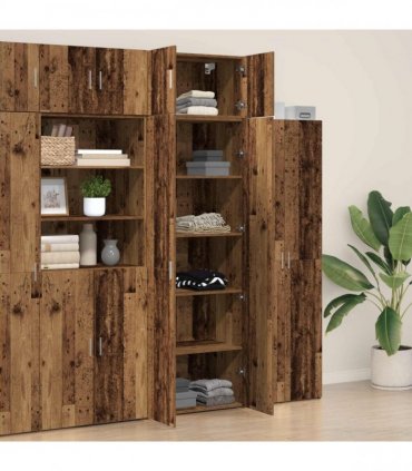 vidaXL Storage Cabinet 2 pcs Old Wood 70 x 42.5 x 225 cm