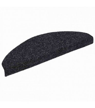 vidaXL Stair Mats Self-adhesive 20 pcs 65x21x4 cm Black Half Round