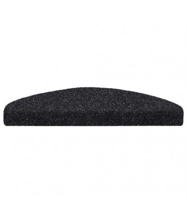 vidaXL Stair Mats Self-adhesive 20 pcs 65x21x4 cm Black Half Round