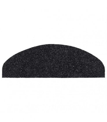 vidaXL Stair Mats Self-adhesive 20 pcs 65x21x4 cm Black Half Round