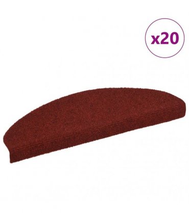 vidaXL Stair Mats Self-adhesive 20 pcs 65x21x4 cm Bordeaux Red