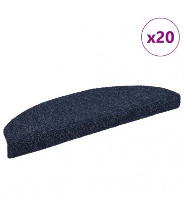 vidaXL Stair Mats Self-adhesive 20 pcs 65x21x4cm Blue Half Round Large