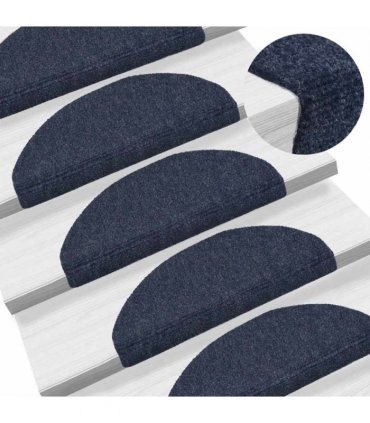 vidaXL Stair Mats Self-adhesive 20 pcs 65x21x4cm Blue Half Round Large