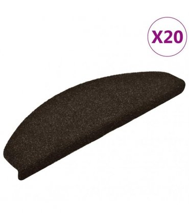 vidaXL Stair Mats Self-adhesive 20 pcs 65x21x4 cm Dark Brown