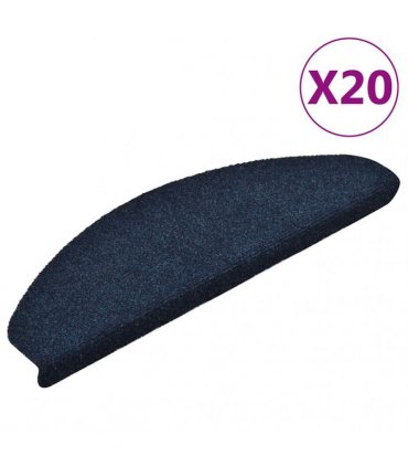 vidaXL Stair Mats Self-adhesive 20 pcs 65x21x4cm Navy Half Round Large