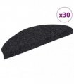 vidaXL Stair Mats Self-adhesive 30 pcs 65x21x4 cm Black Half Round