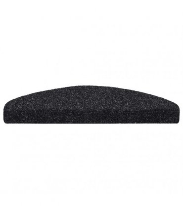 vidaXL Stair Mats Self-adhesive 30 pcs 65x21x4 cm Black Half Round