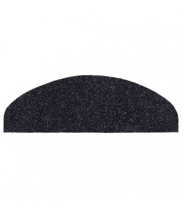 vidaXL Stair Mats Self-adhesive 30 pcs 65x21x4 cm Black Half Round