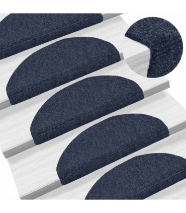 vidaXL Stair Mats Self-adhesive 30 pcs 65x21x4cm Blue Half Round Large
