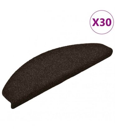 vidaXL Stair Mats Self-adhesive 30 pcs 65x21x4 cm Dark Brown