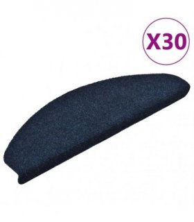 vidaXL Stair Mats Self-adhesive 30 pcs 65x21x4cm Navy Half Round Large
