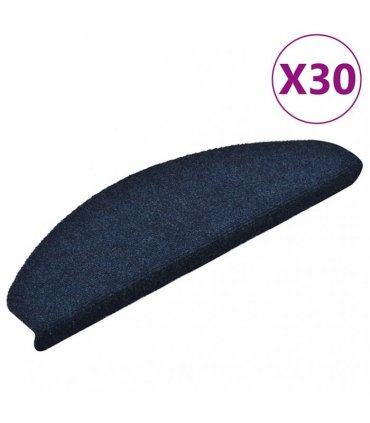 vidaXL Stair Mats Self-adhesive 30 pcs 65x21x4cm Navy Half Round Large