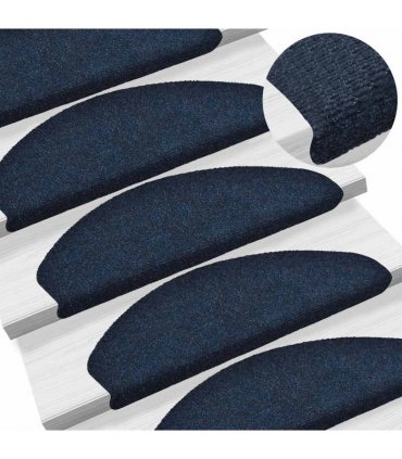 vidaXL Stair Mats Self-adhesive 30 pcs 65x21x4cm Navy Half Round Large