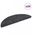 vidaXL Stair Mats Self-adhesive 20 pcs 56x17x3 cm Dark Grey Half Round