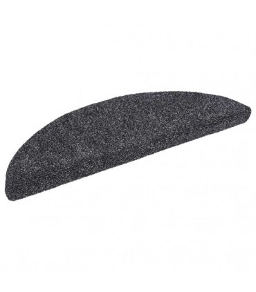 vidaXL Stair Mats Self-adhesive 20 pcs 56x17x3 cm Dark Grey Half Round