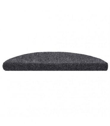 vidaXL Stair Mats Self-adhesive 20 pcs 56x17x3 cm Dark Grey Half Round