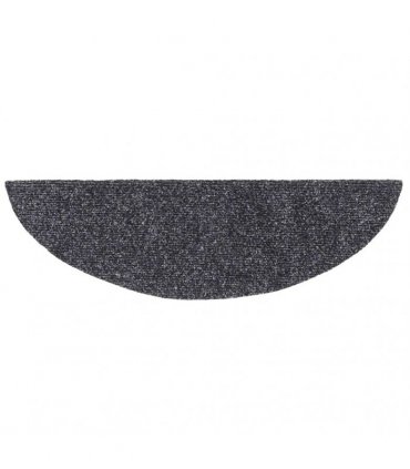 vidaXL Stair Mats Self-adhesive 20 pcs 56x17x3 cm Dark Grey Half Round