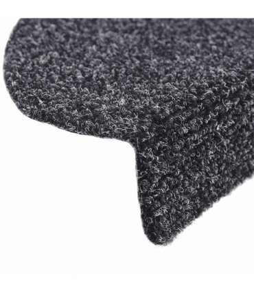 vidaXL Stair Mats Self-adhesive 20 pcs 56x17x3 cm Dark Grey Half Round