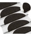 vidaXL Stair Mats Self-adhesive 20 pcs 56x17x3cm Dark Brown Half Round