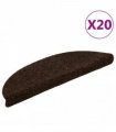 vidaXL Stair Mats Self-adhesive 20 pcs 56x17x3 cm Brown Half Round