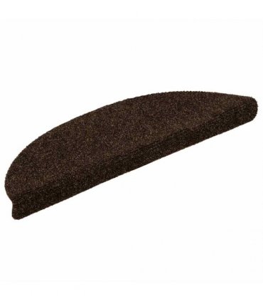 vidaXL Stair Mats Self-adhesive 20 pcs 56x17x3 cm Brown Half Round