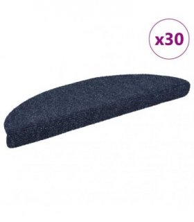 vidaXL Stair Mats Self-adhesive 30 pcs 56x17x3 cm Blue Half Round