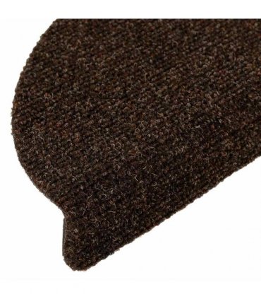 vidaXL Stair Mats Self-adhesive 30 pcs 56x17x3 cm Brown Half Round