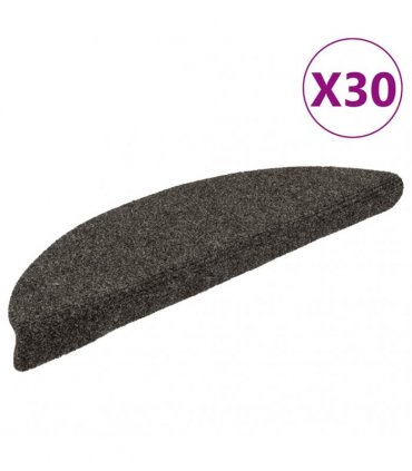 vidaXL Stair Mats Self-adhesive 30 pcs 56x17x3cm Anthracite Half Round