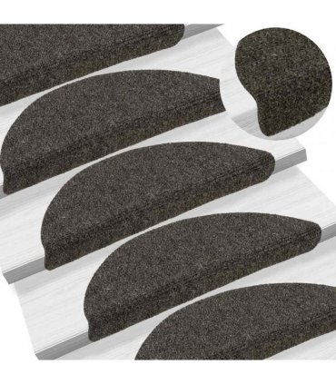 vidaXL Stair Mats Self-adhesive 30 pcs 56x17x3cm Anthracite Half Round
