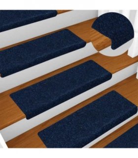 vidaXL Stair Mats Self-adhesive 30 pcs 65x21x4 cm Navy Rectangular Edge