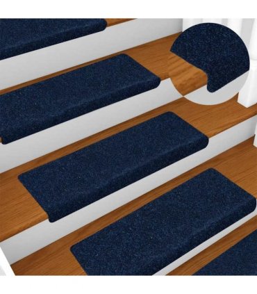 vidaXL Stair Mats Self-adhesive 30 pcs 65x21x4 cm Navy Rectangular Edge