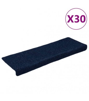 vidaXL Stair Mats Self-adhesive 30 pcs 65x21x4 cm Navy Rectangular Edge