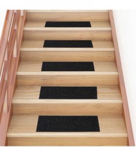 vidaXL Stair Mats Self-adhesive 30 pcs 60x25 cm Black Rectangular