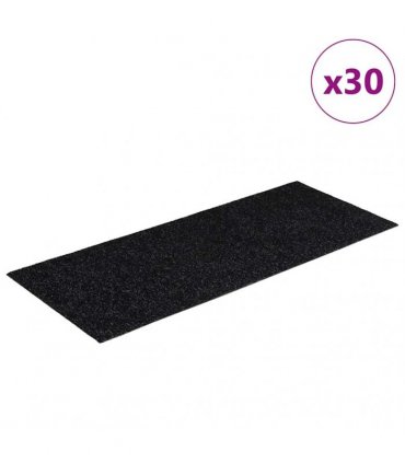 vidaXL Stair Mats Self-adhesive 30 pcs 60x25 cm Black Rectangular