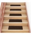 vidaXL Stair Mats Self-adhesive 30 pcs 60x25 cm Brown Rectangular