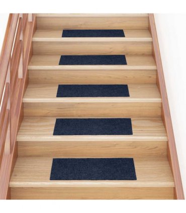 vidaXL Stair Mats Self-adhesive 30 pcs 60x25 cm Navy Rectangular