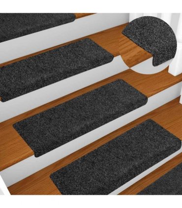 vidaXL Stair Mats Self-adhesive 20 pcs 65x21x4 cm Dark Grey