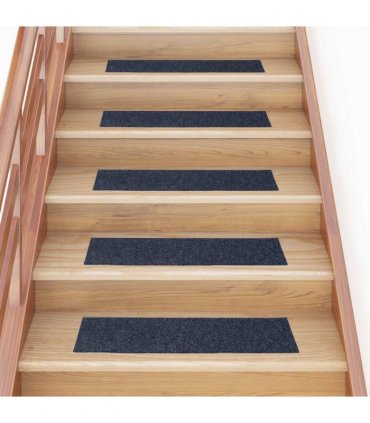vidaXL Stair Mats Self-adhesive 30 pcs 76x20 cm Grey Blue Rectangular